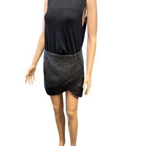 (6 for‎ $25)Very J Wool Blend Asymmetrical Faux-Wrap Skirt size medium